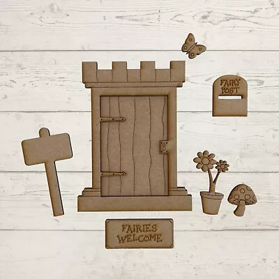 £4.95 • Buy MDF Wooden 13cm Fairy Door Elf Craft Blank Ready To Decorate Fairy Kit Castle