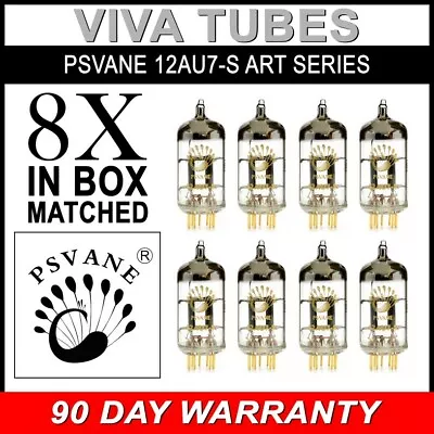 $510.08 • Buy New Matched Octet (8) Psvane 12AU7-S ECC82 Gold Pins Art Series Vacuum Tubes