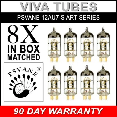 $510.08 • Buy New Matched Octet (8) Psvane 12AU7-S ECC82 Gold Pins Art Series Vacuum Tubes