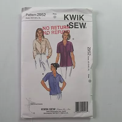 KWIK SEW Sewing Pattern 2952 MISSES Button Down Collared BLOUSES SIZE XS-XL • $15