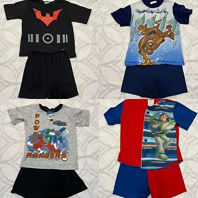 $22.99 • Buy Boy Sz 7/8-4 Sets Summer Pajamas Batman Power Ranger Toy Story Scooby-Do Vtg 90s