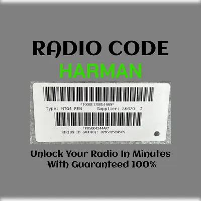 ANTI-THEFT HARMAN RADIO CODE SERIES MyGIG NTG4 REN F STEREO PINCODE SERVICE • $3.99