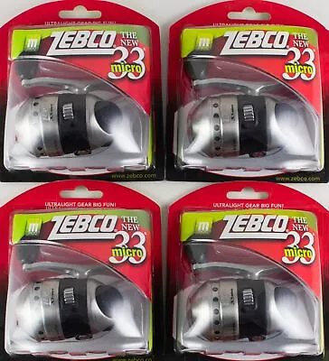 *lot Of 4* Zebco 33 Micro 4.3:1 Spincast Reel W/4lb Line Clam Pack 21-11063 • $29