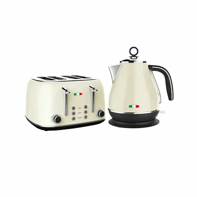 Vintage Electric Kettle And Toaster SET Combo Deal Stainless CREAM Not Delonghi • $149.99