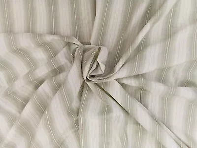 Vintage 70s Green Striped Lightweight Fabric 100x114cm Remnant Synthetic  • £4.95