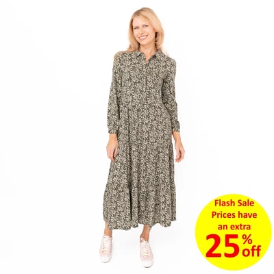 £33.38 • Buy Seasalt Womens Dress Green Felicity Midi Cotton Jersey 3/4 Sleeve Collar Button