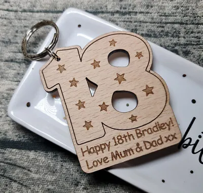 £5.99 • Buy Personalised 18th Birthday Gift Keyring Gifts For Him Her 21st 30th 40th 50th 