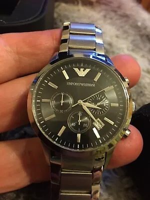 £55 • Buy Emporio Armani AR2434 43mm Silver Stainless Steel Case, Spare Links