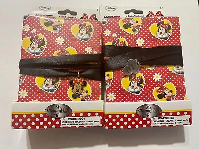 Disney Minnie Mouse Mini Notepads With Minnie Ribbon Charm Necklace New (e16) • $10.99