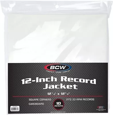 BCW 12-Inch Record Paper Jacket - No Hole - White - 10 Ct. • $18.88