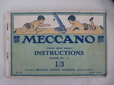 Early Vintage Meccano Manual Instructions No. 16 1916   2 • £2.99