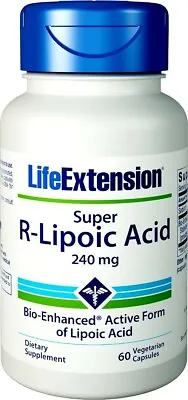 Life Extension  Super R-Lipoic Acid 240mg  - 60 Vcaps  Free P&P • £47.82