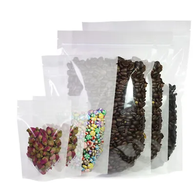 Food Safe Clear Bags Poly Plastic Standup Bags For Candy Airtight Packaging Bags • $13.99