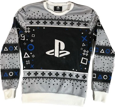 $11.99 • Buy Playstation Sweatshirt Mens Small Gray PS Ugly Sweater Christmas Holiday