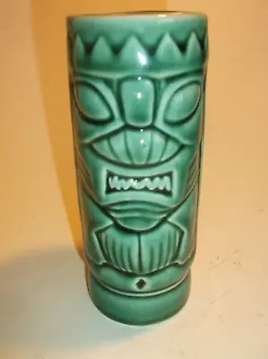 Unusual   Green Tribal  Inspired  Ceramic Vase- Excellent Condition • £9