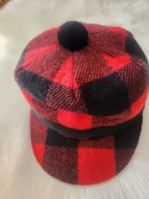 Dry Ice Crown Cap Fudd Style Hunting Red Buffalo Plaid 7 1/4 Insulated Hat BE134 • $24.95