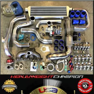 DC2 Integra GS-R B18 Bolt-On Turbo Kit T3/T4 CHARGER KEEP AC PW 245HP@10PSI BLUE • $913.99