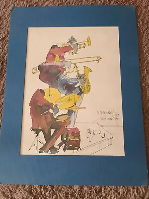 Leo Meiersdorff  Jazz Original Watercolor 1976 New Orleans  • $220