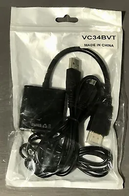VicTsing Gold Plated 1080P HDMI To VGA Adapter VC34BVT Micro USB & 3.5mm Audio • $14