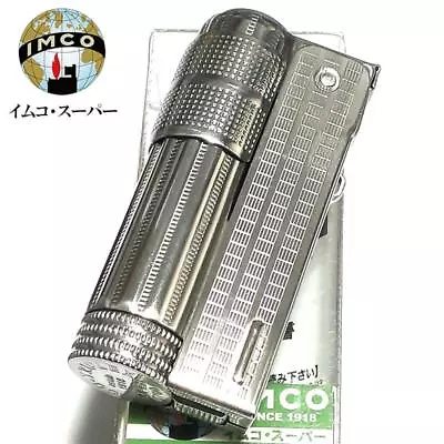 Imco Flint Oil Lighter Super Silver Plain Pattern Stainless Steel Japan • £51.30