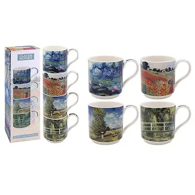 Lesser And Pavey Claude Monet Set Of 4 Stacking Tea Coffee Mugs  Space Savers • £19.99