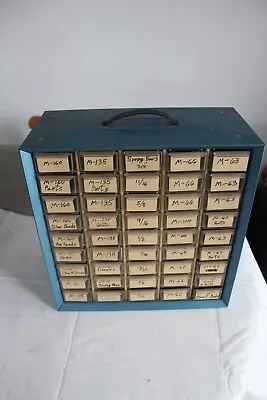 Vintage Akro Mils Metal Blue Parts Storage Cabinet Bin Organizer 45 Drawer • $29.99