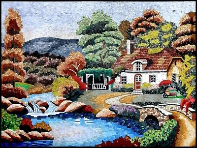 Landscape Marble Mosaic Tile Handmade Mosaic Wall Art • $1100