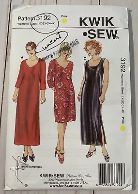 Kwik Sew 3192 Dress Sundress Maxi V Neck Plus Sewing Pattern 1X 2X 3X 4X Uncut • $8.74