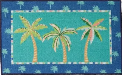 £18.48 • Buy KITCHEN PRINTED ACCENT RUG(nonskid)(17 X28 ) 3 PALM TREES IN PALM TREES FRAME,NR
