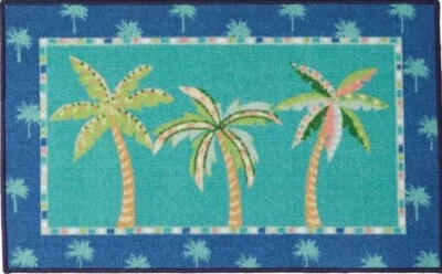 £18.48 • Buy KITCHEN PRINTED ACCENT RUG(nonskid)(17 X28 ) 3 PALM TREES IN PALM TREES FRAME,NR