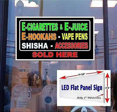 E  Cig Vap Or Pens Hoo Kah Shi Sha 48  X 24  Led Flat Panel Light Box Sign 48x24 • $379.95