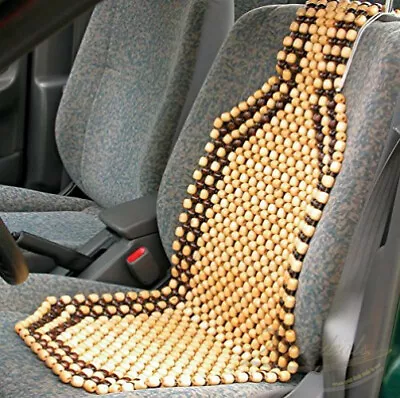 Massage Car Seat Cover Wood Beaded Cushion Roller Chair Long Drive Back Comfort • $33.37