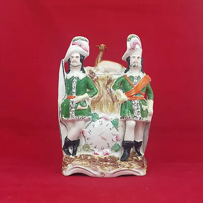 £85 • Buy Antique Victorian Staffordshire Flatback Soldiers, Clock And Deer