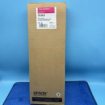 Genuine Epson T6363 Vivid Magenta Ink 700ml Stylus Pro 7890 - BB: 04/2018 • $26.98