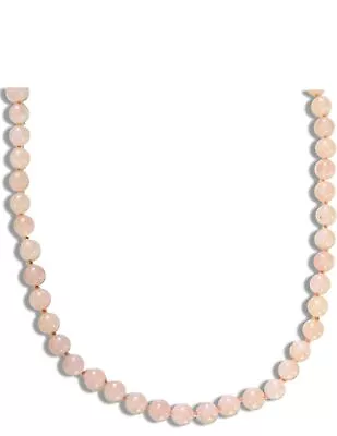 Vintage DANA KATHRYN Rose Quartz Beaded Necklace Hand Knotted 32 In • $65