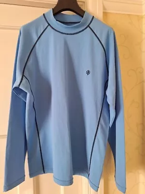 £12.50 • Buy Coolibar Blue UPF 50+ UV Sun Protection Top Size L - VGC