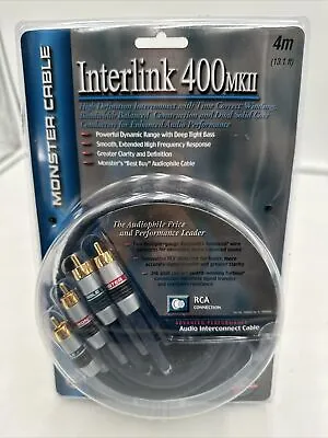 Monster Cable Interlink 400 MKII Audio Interconnect Cables RCA Connection 4m • $40