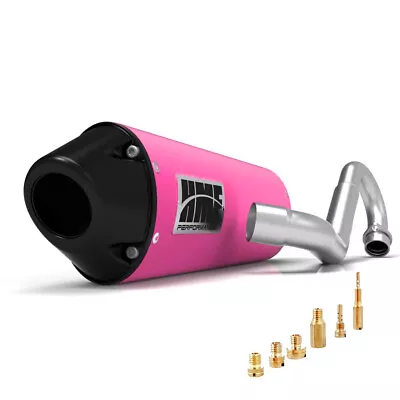 HMF Honda TRX 450R Full Exhaust Pink Ellip W/Blk Euro + Jets (04-05) • $664.90