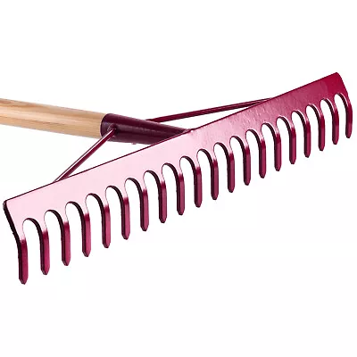 Heavy Duty Garden Rake Steel Hardened For Leaves Lawn Hay Pebbles Removal Tool • £13.98