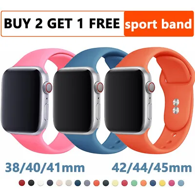 $2.16 • Buy Watch Band Strap For Apple Watch 7 6 5 4 3 2 1 SE Series Sport 41/45mm Silicone