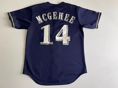 Vintage Casey McGehee Milwaukee Brewers Majestic Jersey Men Medium USA • $24.99