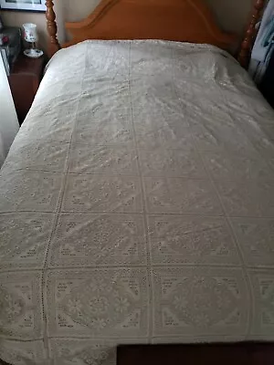 Vintage Satin & Lace Collectible Custom Styled Bed Covering Coverlet Bedspread • $40.38