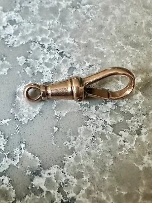 ANTIQUE VINTAGE 9ct CARAT SOLID ROSE GOLD ALBERT WATCH FOB CHAIN DOG CLASP 1.5GM • £45