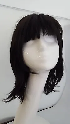 Capelli Remi Wig Tina #4 Dark Brown Long Bob With A Fringe (FN_6239) • £8.99