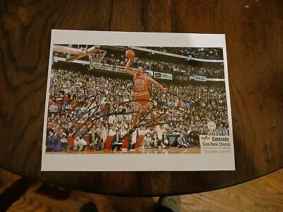 Michael Jordan Signed Slam Dunk Picture Comes With Coa Sticker • $56