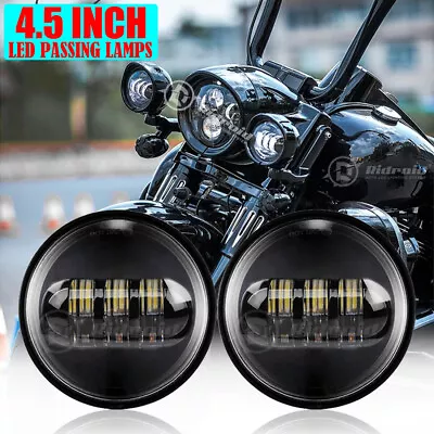 Motorcycle 4.5  4-1/2inch LED Fog Passing Lamps Spot Lights For Harley Davidson • $35.99