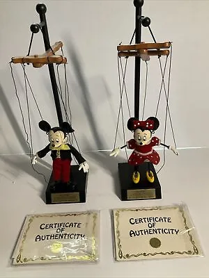 Disney Bob Baker Marionette Puppets Mickey And Minnie Mouse With Stand - Rare • $275