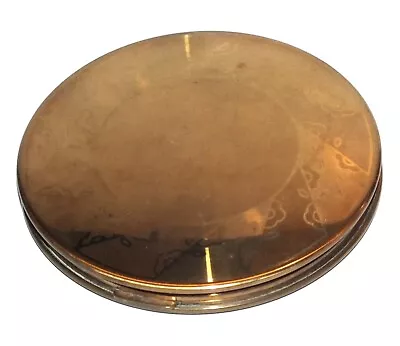 VTG Vanity Powder Compact Gold Tone Mirror Puff Sifter Brand Pilcher Circle J706 • $8