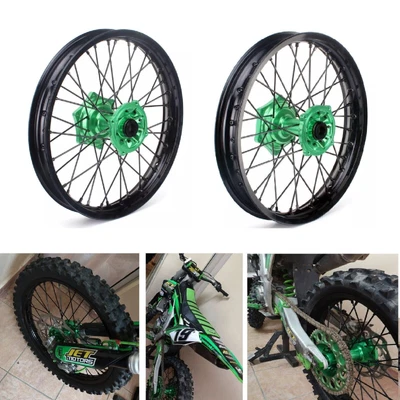 $499.22 • Buy 21 &18  CNC Spoked Wheel Set For Kawasaki KX125 KX250 06-13 KX450F KX250F 06-18