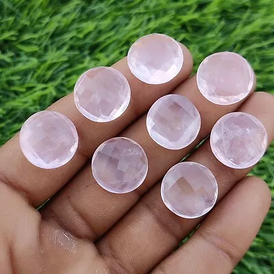 8 Piece Super Natural Rose Quartz Briolette Cut Gemstone Wholesale Lot 15x15 Mm • $22.49